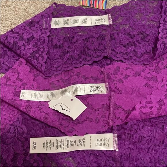 3) NEW hanky panky retro high rise thong lace panties - Picture 7 of 7